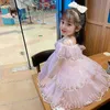 Kids Flowers Embroidery Summer Dress Clothing for Lovely Toddler Girls Bridesmaid Vestido Clothes 210529