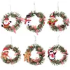 Juldekorationer Garland Pendant Santa Claus Elk Round Pvc Ornaments Tree Pine Cone Pendants