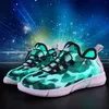 UnClejerry Fiber Optic USB Recharge Glow Buty Chłopcy Dziewczyny Buty Lekkie Running Sneakers Led Light Summet Buty 211022