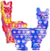 Regalo di Natale lama a forma di alpaca giocattoli push bubble per Tie dye puzzle con dita Gioco in silicone squeezy cartoon antistress Bambini Giocattolo di compleanno per bambini9193261