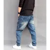 Jeans pour hommes Camouflage Patchwork Harem Hommes Casual Lâche Baggy Denim Pantalon Hip Hop Joggers Pantalon Bleu Homme Vêtements Plus Taille280i
