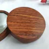 Miroirs portables vierges en bois de rose, or noir, miroir rond de maquillage cosmétique en bois, peut personnaliser votre logo