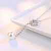 New Simple Fashion 925 Sterling Silver Cross Crystal Star Collane con pendente Ciondolo di perle d'imitazione Chian Neclace per le donne Girocollo