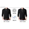 Browonファッションパッチワーク偽2デザイナー男性Tシャツ長袖ストライプターンダウンカラー男性特大Tシャツ服210707