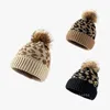 Autumn /winter hair ball knitting hat fashion leopard grain curl edge wool hats European and American personality keep warm cap ZC501