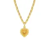 Pendant Necklaces Simple Vintage Heart Plated 24K Gold Stainless Steel Jewelry Female273k