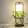 American creative wrought iron floor lamp simple modern living room study bedroom plant hydroponic decoration table lamp