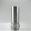 20 أوقية مستقيمة على مستقيم Tumbler Tumbler Slim Tumbler No Taper Cylinder تمامًا مع PP Straw Clear Clear Lid Silver