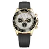 41MM Mens rubber Auto mechanical Watches With Box Three Eyes Sapphire Swim luxury Mechanical wristwatches262Y