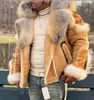 Men039s Wear Imitation Leather Plush Fur Coat Big Fur Collar Winter Collar And Long Sleeves Wool Liner Jackets Coats Y2112213596338