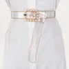 Bälten Jeans Clear Belt Ladies Midje Kvinnor Transparent White Pearl Rivet Designer PVC Plastic Waistband KT65