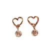 New Fashion Lovely Women Anti-allergic Heart Crystal Ear Stud Earrings Gift Girls New Arrival Free Shipping
