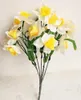 Artificial Narcissus Flowers Simulation Silk Daffodil Branch 21 Heads for Home Floral Decoration Wedding Party Centerpieces