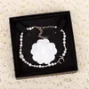 2021 Fashion style Charm necklace with nature white shell and sparkly diamond for women wedding jewelry gift have box PS4781