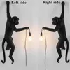 Monkey Lamp Harts Black White Gold Right Side Monkey Wall Light For Bedroom Lamp Retro Sconce Wall Lights Wall Lamp 210724