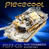 모델 Piececool 3D 금속 퍼즐 M1A2 Sep Tusk2 탱크 밀리미 어셈블리 금속 모델 키트 DIY 3D 레이저 잘라 모델 퍼즐 장난감