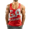 Herr t-shirts sommarsport tank män bomull kör väst ärmlös sport fitness topp bodybuilding