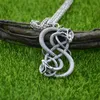 قلادة قلادة Norse Viking Double Dragon Goth Netoboros Necklace Necklace الاسكندنافية للرجال المجوهرات الهالوين 2022