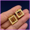 With Diamonds Earrings Gold Women Earring Designer Jewelry F Letters Square Ladies Ear Studs High Quality Ear Clip For Party D223035F