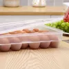 34 Grilles En Plastique Boîte De Rangement Des Oeufs Portable Conteneur De Stockage Des Aliments Réfrigérateur Oeuf Plateau Titulaire Conteneur Avec Couvercle Cuisine Outil 211112