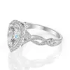 Handmade 4ct Moissanite Diamond Ring 100% Original 925 Sterling Prata Noivado Anéis de Banda de Casamento Para As Mulheres Bridal Jóias