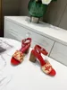 Дизайнерские сандалии Женская мода Сексуальные высокие блочные каблуки Натуральная кожа Ремешок на щиколотке Летние соломенные сандалии
