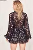 Casual Dresses Boho Inspired Multi-Star Sexy Women Party Dress Bundna Bow Long Sleeve Ruffle Summer 2021 Super Chic Vestido201L