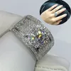 Choucong Brand Top Sell Luxury Jewelry Wedding Rings 925 Sterling Silver Round Cut White Topaz Pave Cz Diamond Party Eternity Wome257k