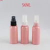 50 ml roze plastic fles met spuitpomp, 50cc toner / water reizen verpakking lege cosmetische container (50 pc / partij) Goederen