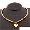 Oorbellen ketting sieraden sets 6mm gouden roestvrij stalen kralen kettingen armbanden hartvormige aessories set, druppel levering 2021