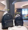 School Bags Classic fashion punk diamond backpack male and female student school bag travel bags
