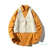 Men's Jackets Mens Windbreaker Jacket Autumn Casual Vintage Color Block Loose Track Hoodie Coats Streetwear