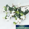 Branches de fleurs d'eucalyptus à feuilles vertes artificielles, 62cm, fleurs en coton séchées, décoration pour mariage, maison, décor de fleurs en pot pour Table