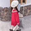 Vestito da ragazza primaverile a maniche lunghe pieghettato coreano per bambini da principessa per bambini Abbigliamento per bambine 210625