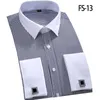 Aoliwen Marka Mężczyźni Francuski Mankiet Koszula Z Długim Rękawem Flanel Duży Rozmiar 6XL Wysokiej Jakości Solid Color Mężczyźni Sukienka Smart Casual 210629