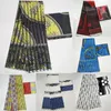 Ghana Style Satin Silk Fabric With Organza Ribbon African Wax Design T200810