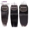 Hair Closure Lumiere 8-24INCH HD 6x6 Lace Brazilian Bone Straight 4x4 5x5 Transparent Front Prepluncked