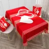 Alla hjärtans tyg Vattentät Bomull och linne Material Table Runner Red Pink Plaid Love Non-Slip Burlap Rectangle Duklothes