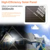 1500lm super brilhante led solar lâmpada solar ao ar livre sensor ajustável sensores distância luz de inundação de distância com 3 cabeça ajustável