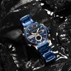 Curren Wojskowy Sport Wrist Zegarki dla mężczyzn Casual Cyfrowy budzik z Day Day Stainless Steel Chronograps Wristwatches Q0524