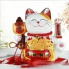 10-дюймовый ремесленник, размахивая рукой Lucky Cat Stortune подарок Maneki Neko Приветствуясь Feng Shui ремесел деньги коробка домашнего магазина украшения 211101