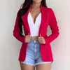 Frauenjacke Herbst dünn Blazer Büro Revers Langarm Mantelanzug Einzelner Knopf Blazer Jacken