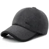Warme Baumwolle dickere Kappe Winter Baseballmütze für Männer mit Earglafällen Männer Vaters Hüte Ohrschutz 220224