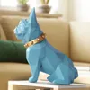 Europeisk stil geometri fransk bulldog harts staty penning box kreativ heminredning mynt lagringslåda barn presentpiggy bank wx3 t20064103069