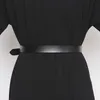 New Vintage prawdziwej skóry krowa trójkąt ze sprzączką pasek damski długi pas dla kobiet gorset Cummerbunds ubrania paski pas Q0624