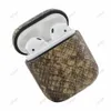 För airpods 1 2 hörlurar PC PU PU Läder Snakeskin Mönsterluftsplattor Hörlurskal Skyddskåpa Anti-Drop med anti-Lost Metal Hook