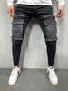 Mannen Stretchy Multi-pocket Skinny Jeans mannen zak rits potlood Broek mode jeans Casual Broek Hiphop joggingbroek 220314