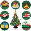 DIY sentiu o calendário do advento da árvore de Natal ajustado com ornamento para as crianças presentes do Xmas da porta do ano que pendura decorações 211105