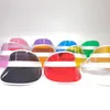 Szerokie brzegowe czapki anty-UV Summer kobiety Sun Hat Kolor Przezroczysty pusty plastikowy plastikowy Pvc Sunshreen Visor Caps Rower Sunshade Sport