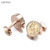 est Functional Movement Cufflinks For Men Stainless Steel Gold Steampunk Gear Watch Mechanism Cuff links With Glass